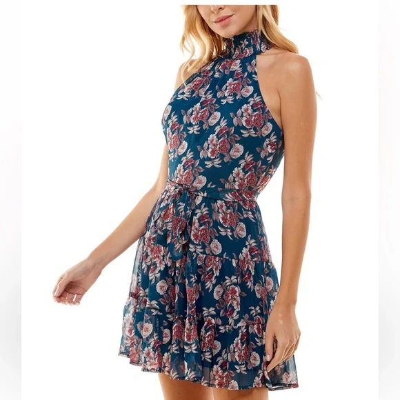 green emerald velvet dress Trixxi Junior's Printed Ruffled Dress Brown Size Medium at Amazon Women's  Clothing store main image 1